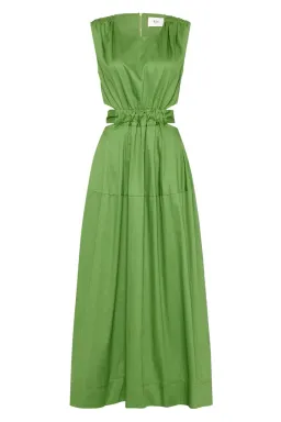 Aje Zorina Tie Cutout Midi Dress Sleeveless Fern Green Size AU 12 for rent on The Volte - image 4