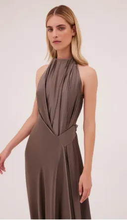 Bianca Spender Isabella Gown Bronze Silk Size AU 4 for rent on The Volte - image 2