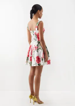 Dolce & Gabbana Short Carnation Print Poplin Dress Size AU 12 for rent on The Volte - image 3