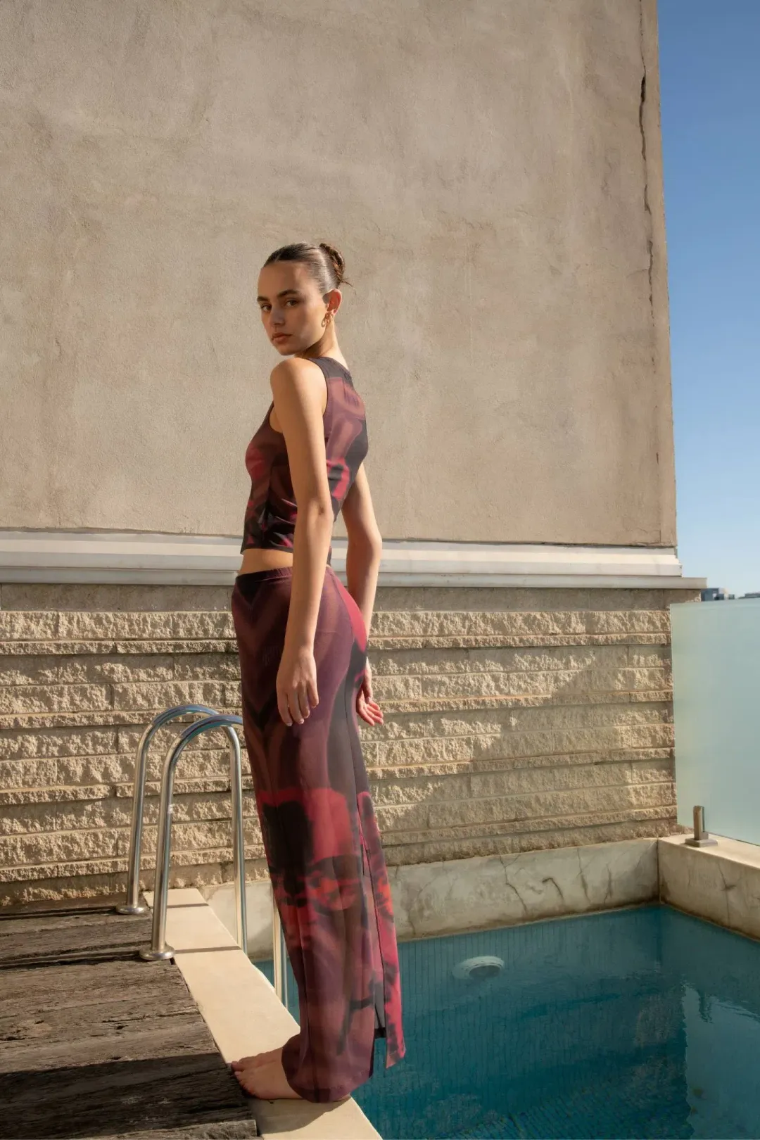 With Harper Lu Mesh Tank & Maxi Skirt Deep Orchid Size M / Au 10 for rent on The Volte - main image