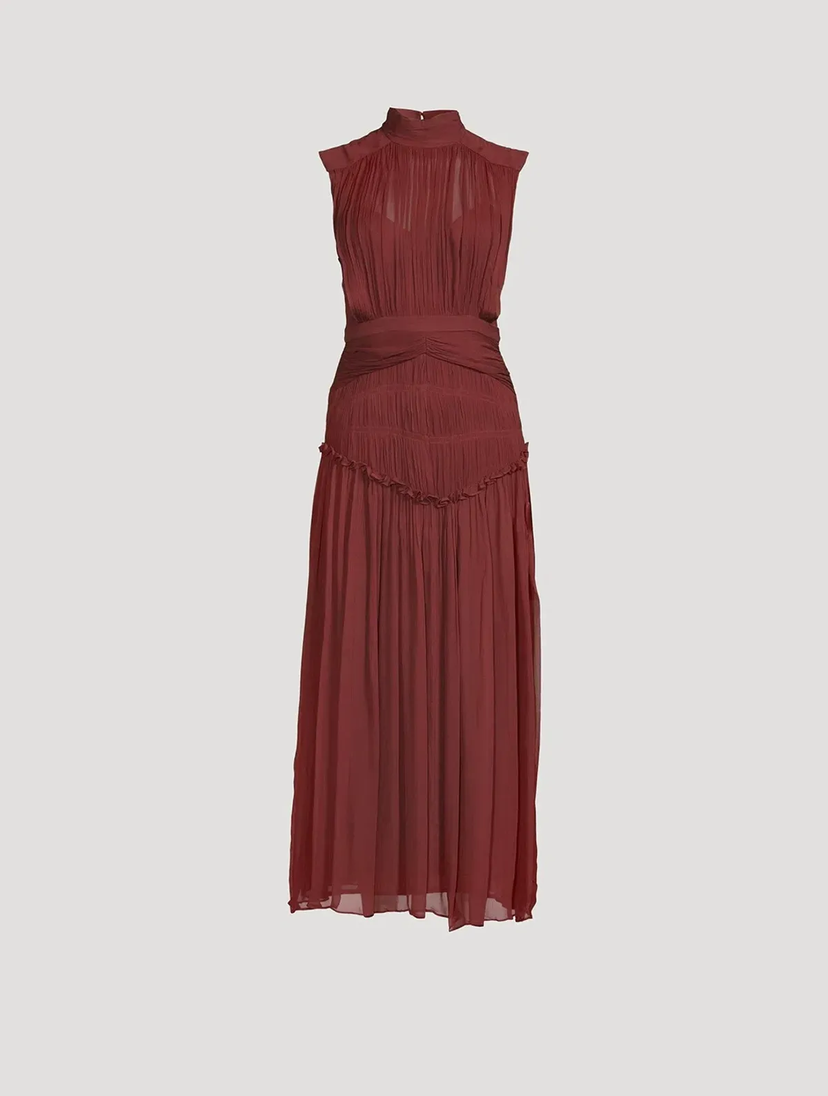 Shona Joy Midi Dress Burgundy Red - Image 4