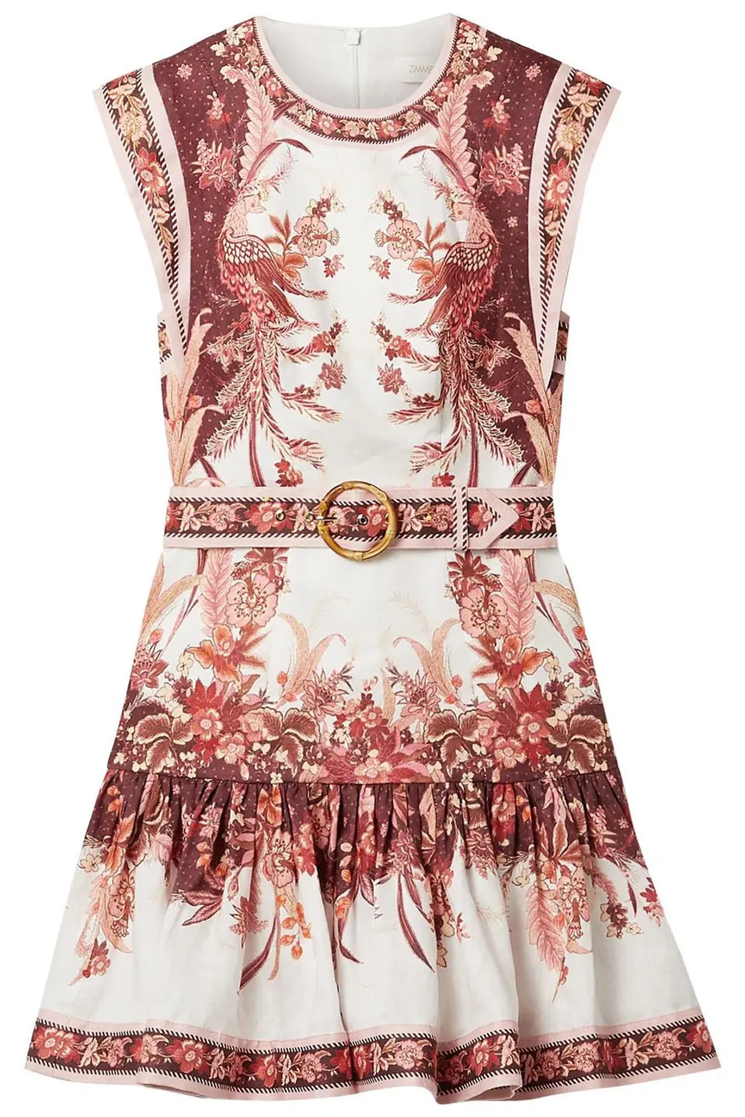 Zimmermann Wavelength Fluted Mini Dress Red Phoenix Size 2 / AU 12 for rent on The Volte - main image