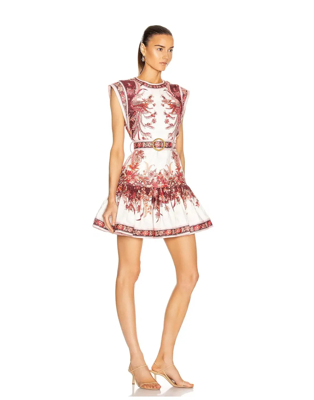 Zimmermann Wavelength Fluted Mini Dress Red Phoenix Size 2 / AU 12 for rent on The Volte - main image