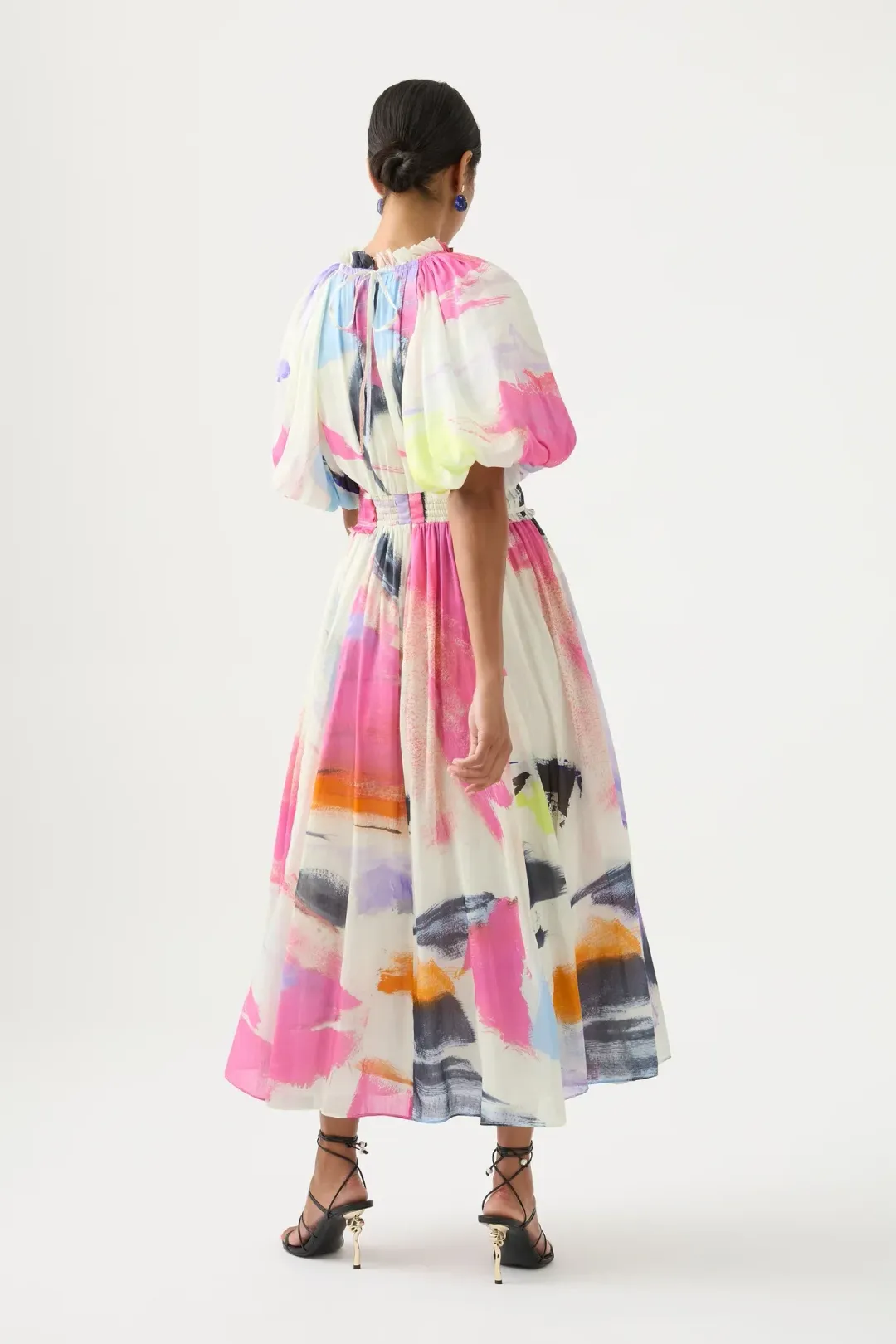 Aje Elysium Blouson Midi Dress Multi Size 16 for rent on The Volte - main image