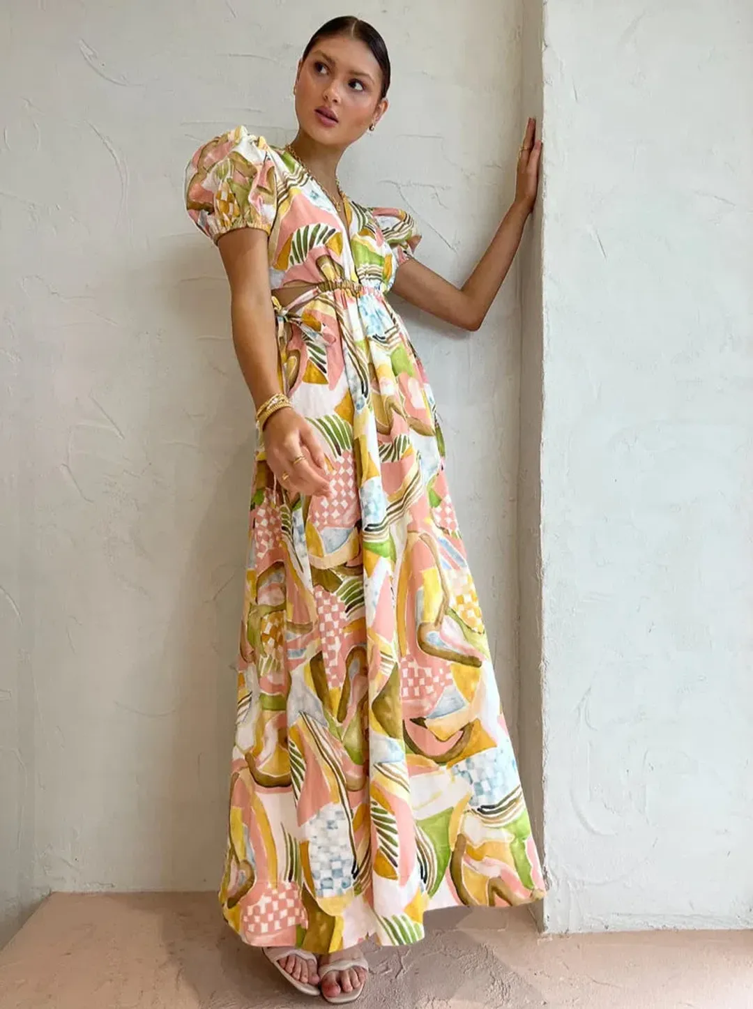 By Nicola Ahoy Plunge Swirl Check Size 6 for rent on The Volte - main image