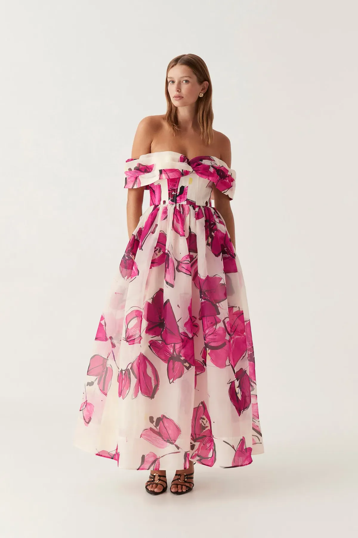Aje Cordelia Corseted Maxi Dress Falling Florals Size 8 - Image 2