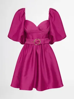 Sheike Sienna Puff Sleeve Mini Dress Raspberry Size 8 for rent on The Volte - image 4