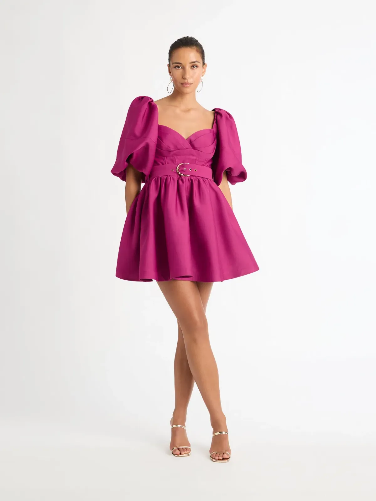 Sheike Sienna Puff Sleeve Mini Dress Raspberry Size 8 - Image 1