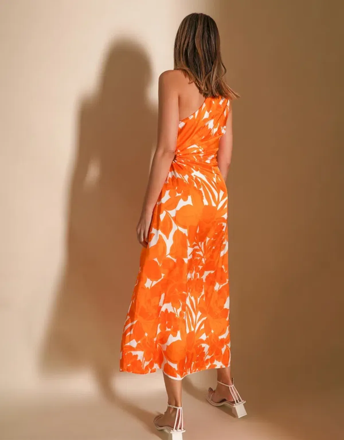 Lover Marigold One Shoulder Midi Dress Print Size 8 - Image 3