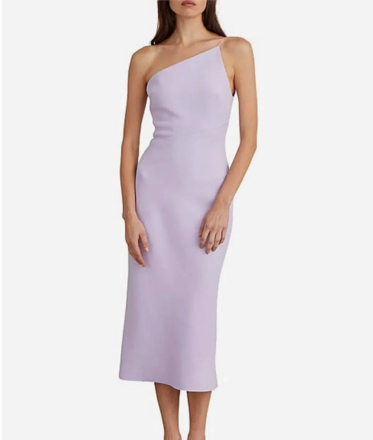 Bec & Bridge Araia Asym Midi Dress Lilac Size AU 6 - Image 4