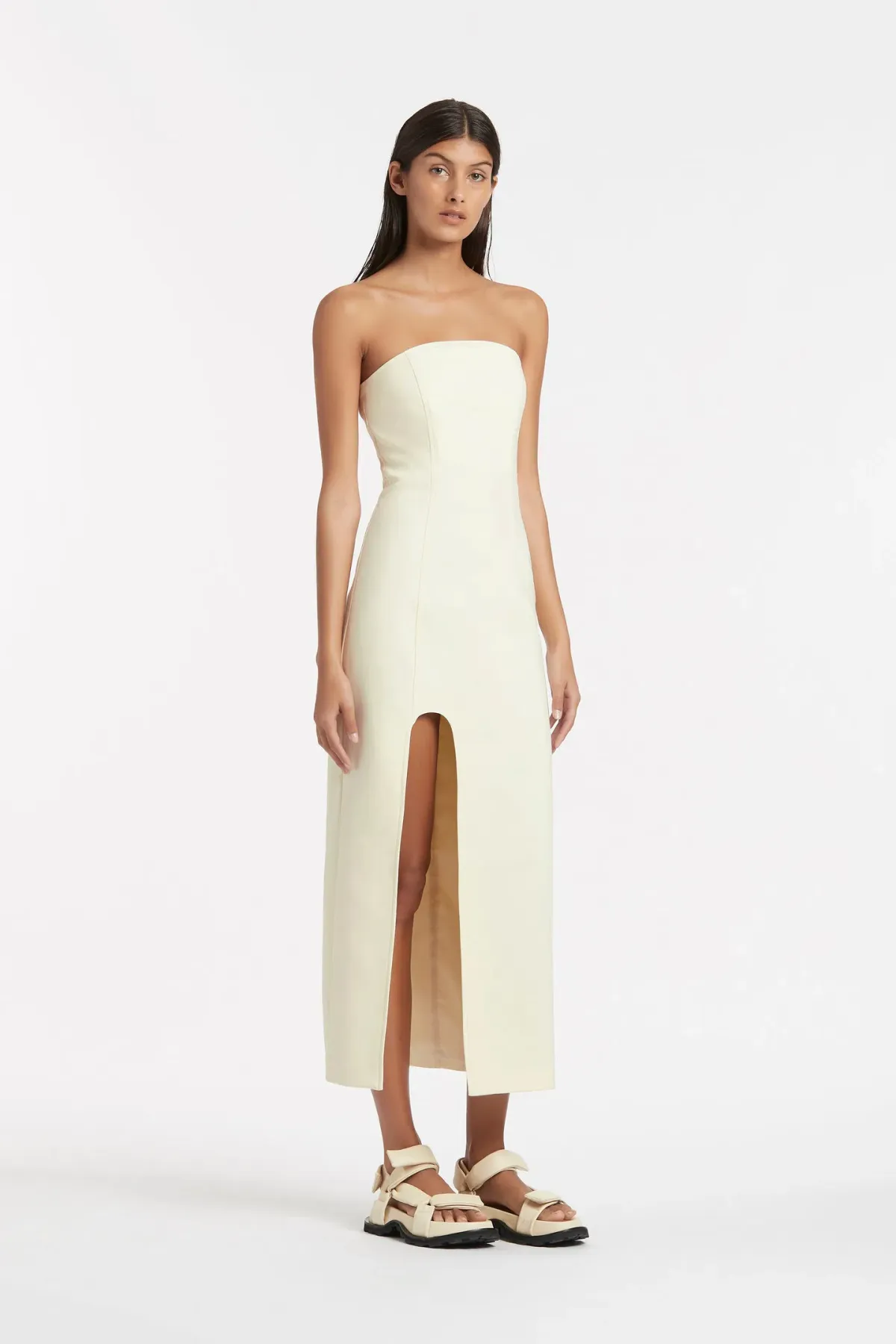 Sir The Label Marco Structured Midi Dress Lemon Size 1 / AU 8 - Image 2