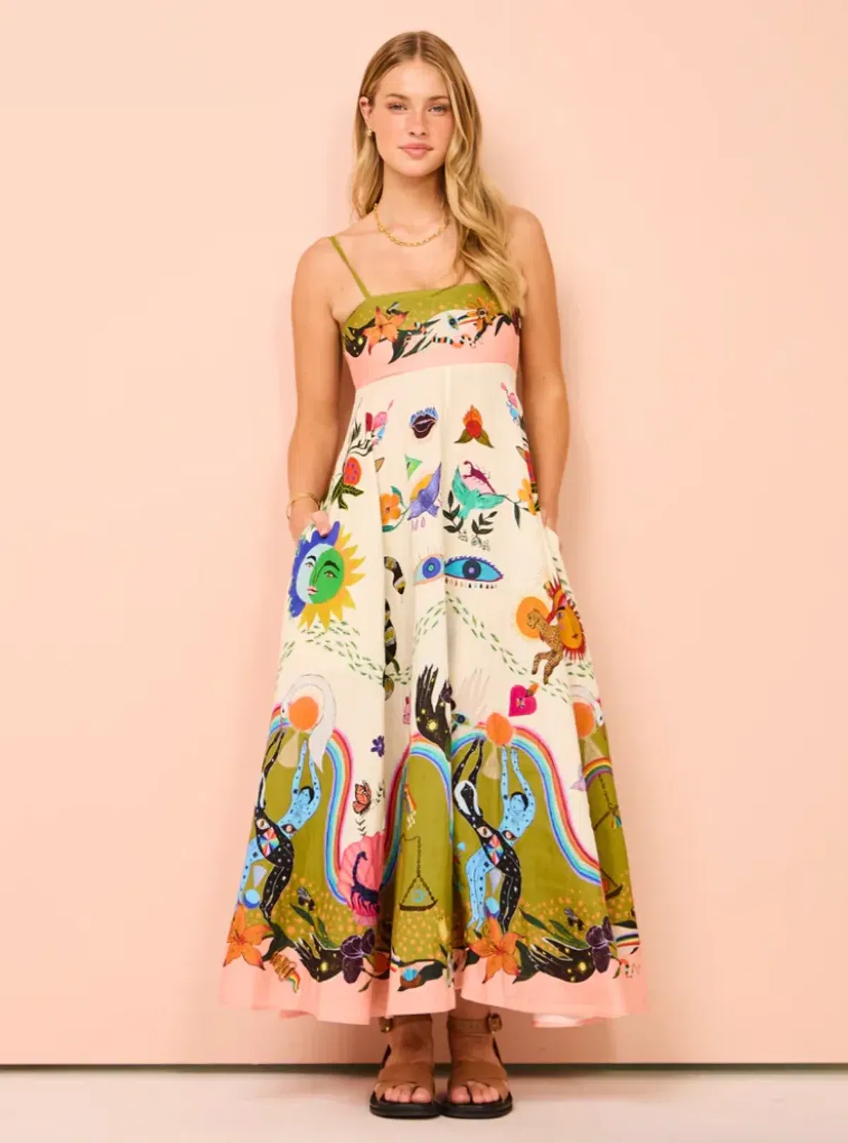 Alemais Evergreen Sundress Multi Size AU 8 for rent on The Volte - main image