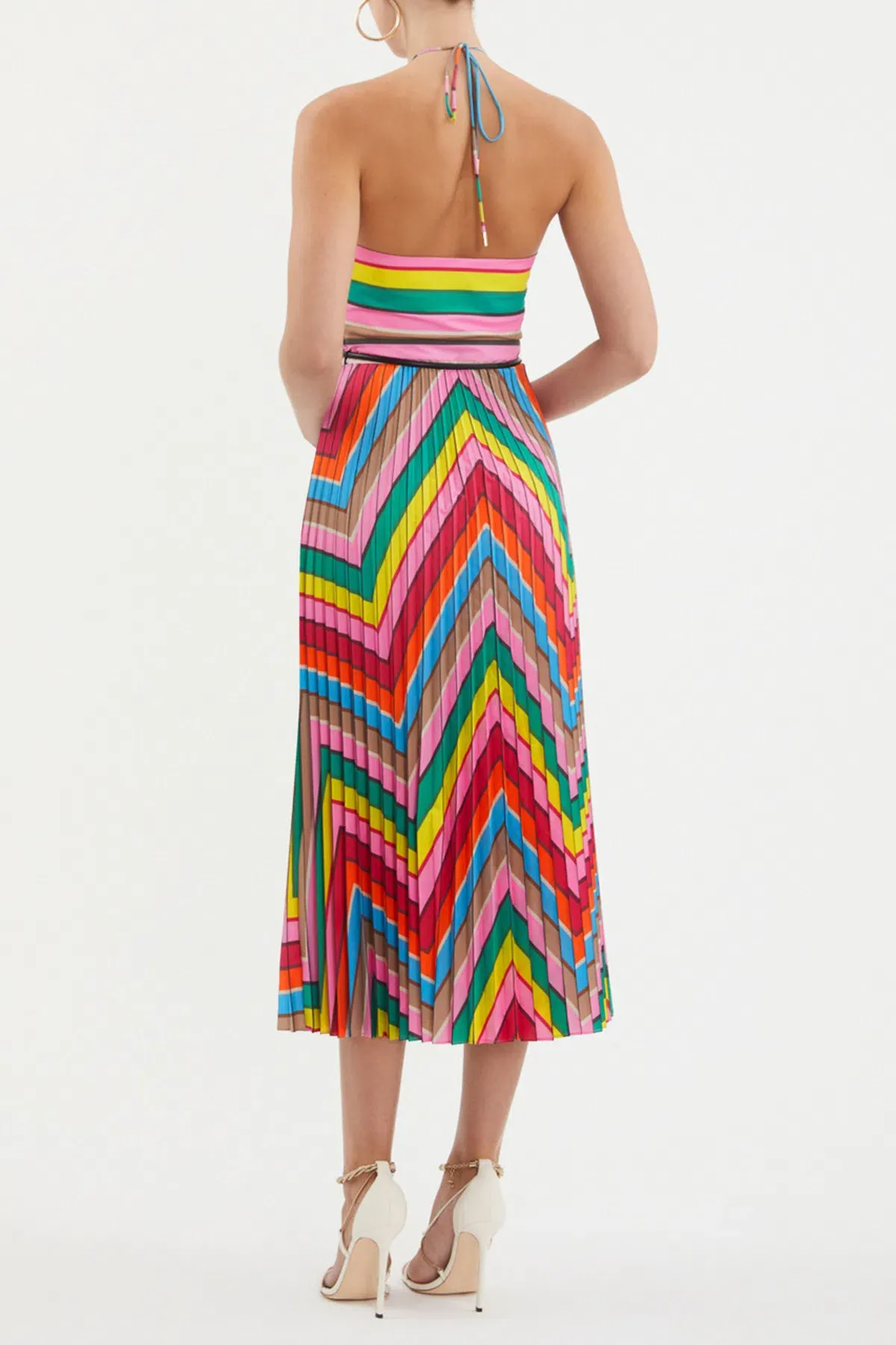 Rebecca Vallance Dali Halter Midi Dress in Multi Size AU 8 - Image 2