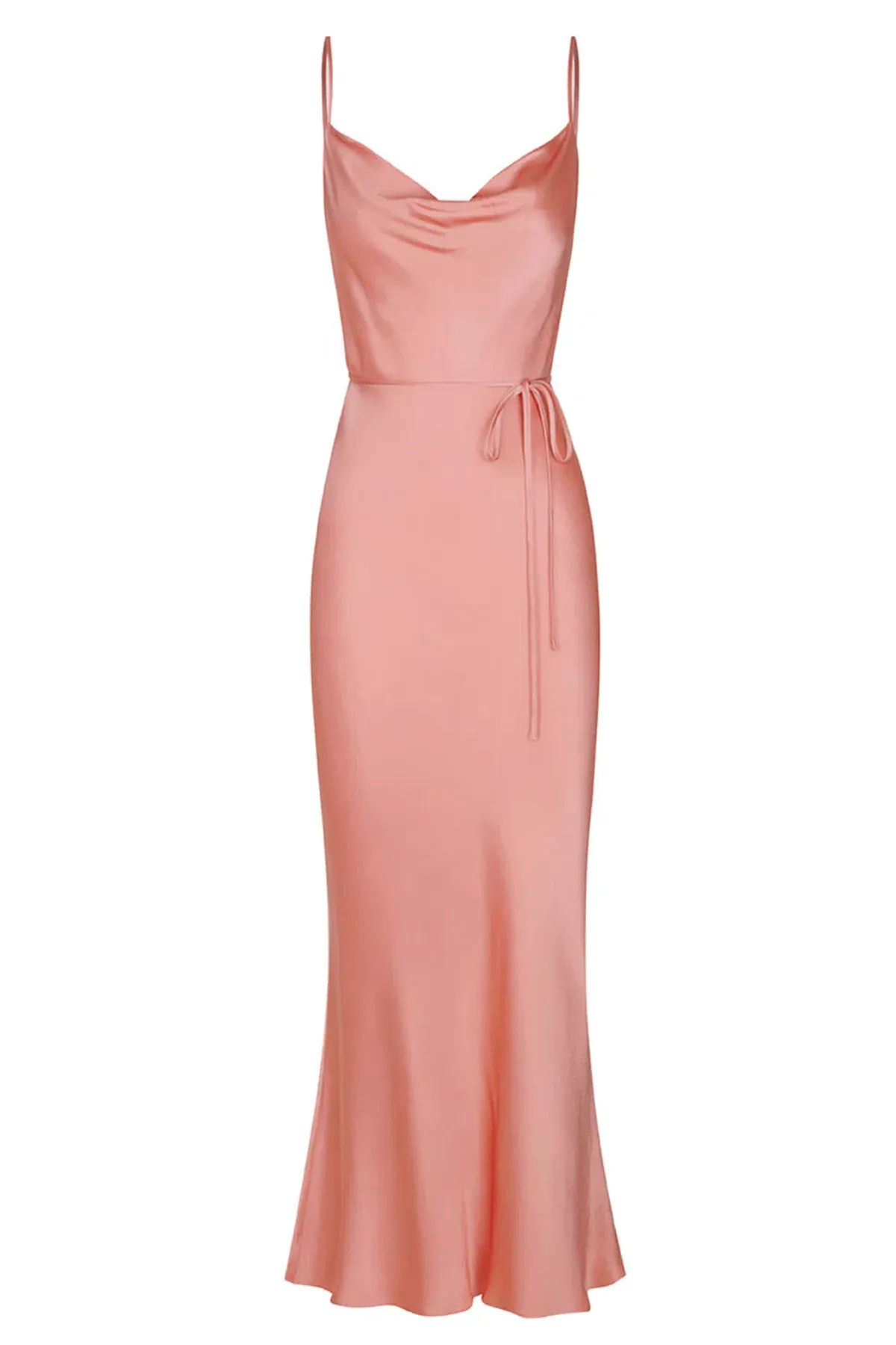 Shona Joy La Lune Bias Cowl Midi Dress Antique Rose Size AU 10 - Image 4