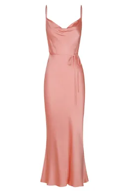 Shona Joy La Lune Bias Cowl Midi Dress Antique Rose Size AU 10 for rent on The Volte - image 4