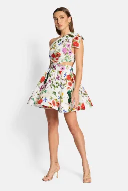 Sofia the Label Birdie One Shoulder Mini Dress Multi Size AU 8 for rent on The Volte - image 2