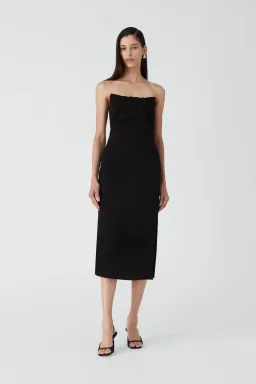 MISHA Marcy Midi Dress Black Size 8/S for rent on The Volte - image 1