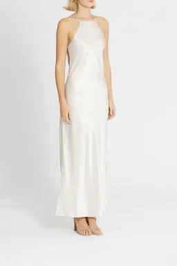Calvin Klein Liquid Shine Maxi Slip Dress in Ivory Size 10 for rent on The Volte - image 2