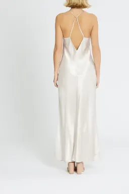 Calvin Klein Liquid Shine Maxi Slip Dress in Ivory Size 10 for rent on The Volte - image 3