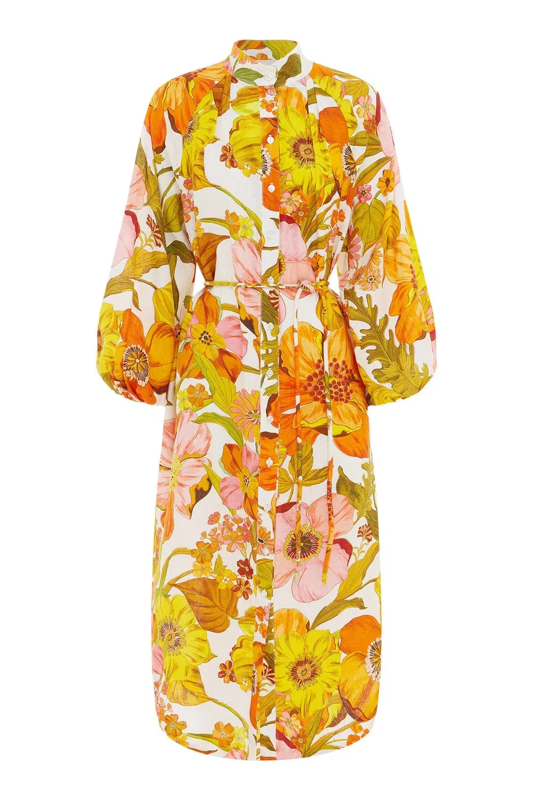 Alemais Silas Shirt Dress Multi Floral Size 12 for rent on The Volte - main image