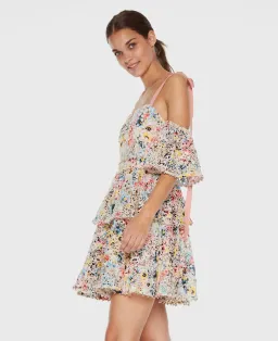 Talulah Bittersweet Flounce Mini Dress Multi Floral Size S / AU 8 for rent on The Volte - image 2