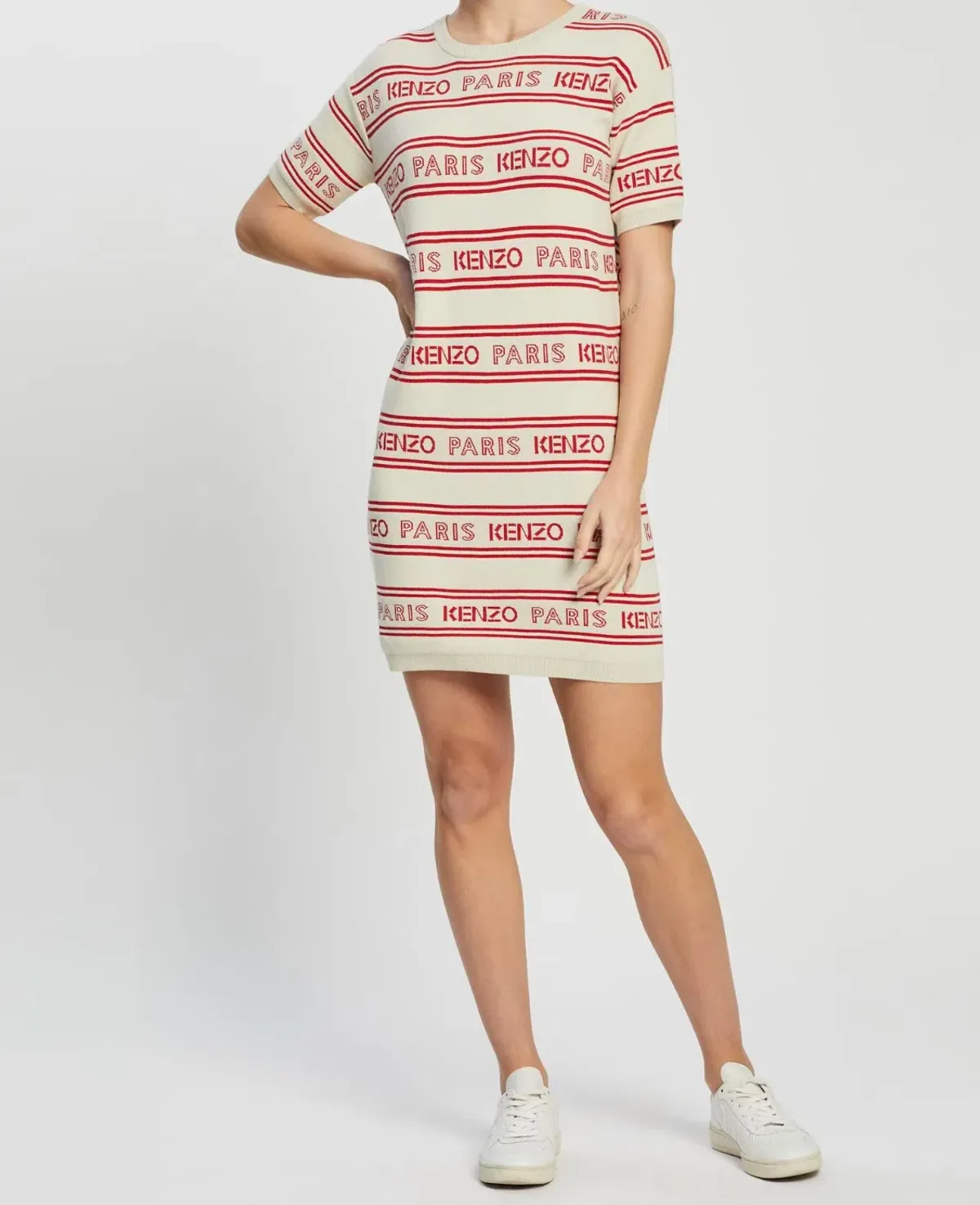 Kenzo Jacquard Mini Dress Off White Size S / AU 8 - Image 4