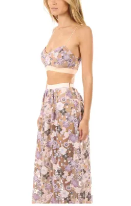 For Love And Lemons Posy Embroidery Crop Top and Maxi Skirt Set Floral Size M / AU 8-10 for rent on The Volte - image 3