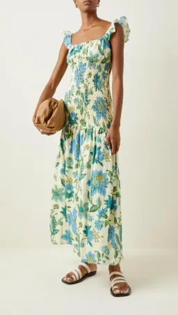 Sir the Label Alexandre Ruched Midi Dress Floral Size 2 / AU 10 for rent on The Volte - image 4