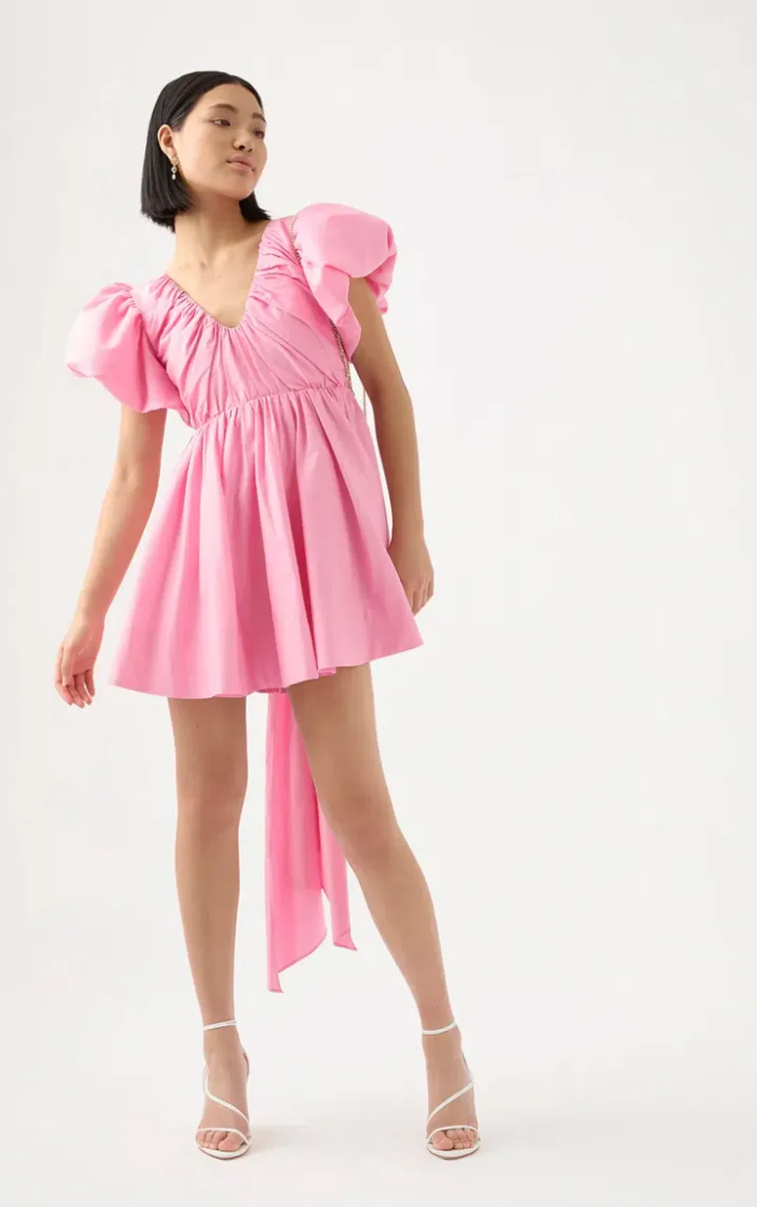 Aje Gretta Bow Back Mini Dress Ballet Pink Size 8 for rent on The Volte - main image