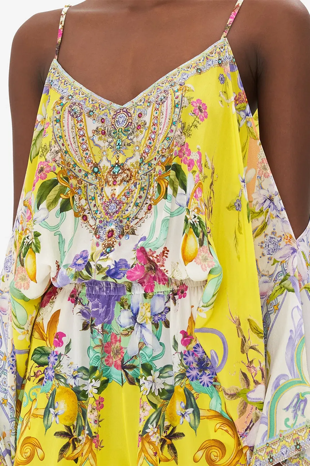Camilla Franks Drop Shoulder Playsuit Caterina Spritz Yellow Size M / AU 12 for rent on The Volte - main image