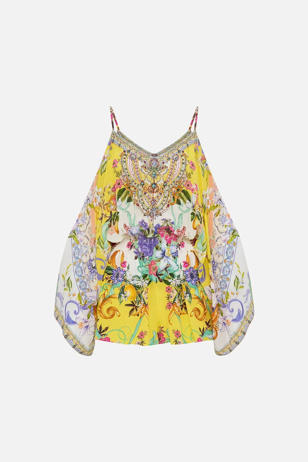 Camilla Franks Drop Shoulder Playsuit Caterina Spritz Yellow Size M / AU 12 for rent on The Volte - main image