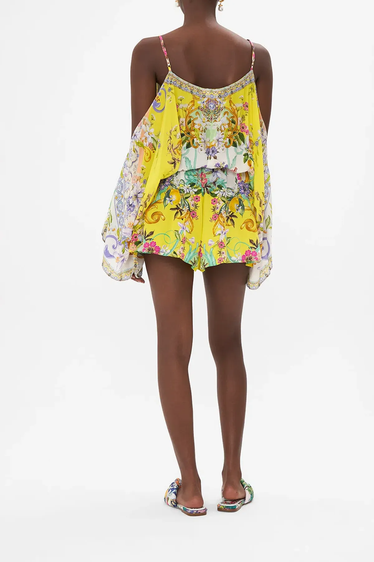Camilla Franks Drop Shoulder Playsuit Caterina Spritz Yellow Size M / AU 12 - Image 3