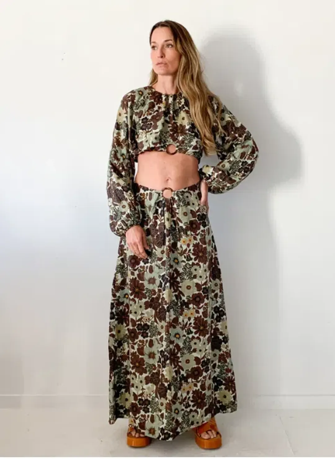 Sir The Label Constantine Gathered Top & Skirt Set Floral Size 2 / AU 10 for rent on The Volte - main image