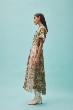 Alemais Isabella Patchwork Midi Shirt Dress Floral Size 8 for rent on The Volte - image 2