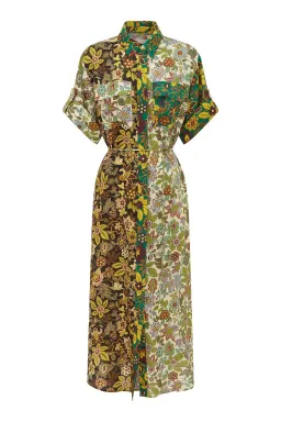 Alemais Isabella Patchwork Midi Shirt Dress Floral Size 8 for rent on The Volte - image 5