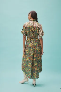 Alemais Isabella Patchwork Midi Shirt Dress Floral Size 8 for rent on The Volte - image 3