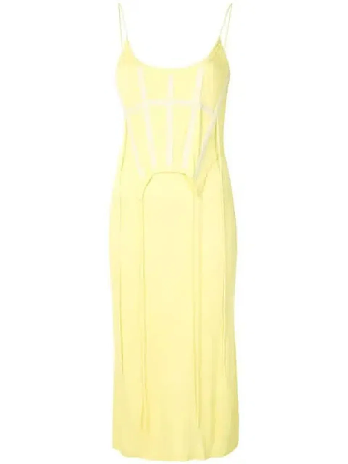 Dion Lee Silk Jersey Corset Dress Lemon Size 6 - Image 2