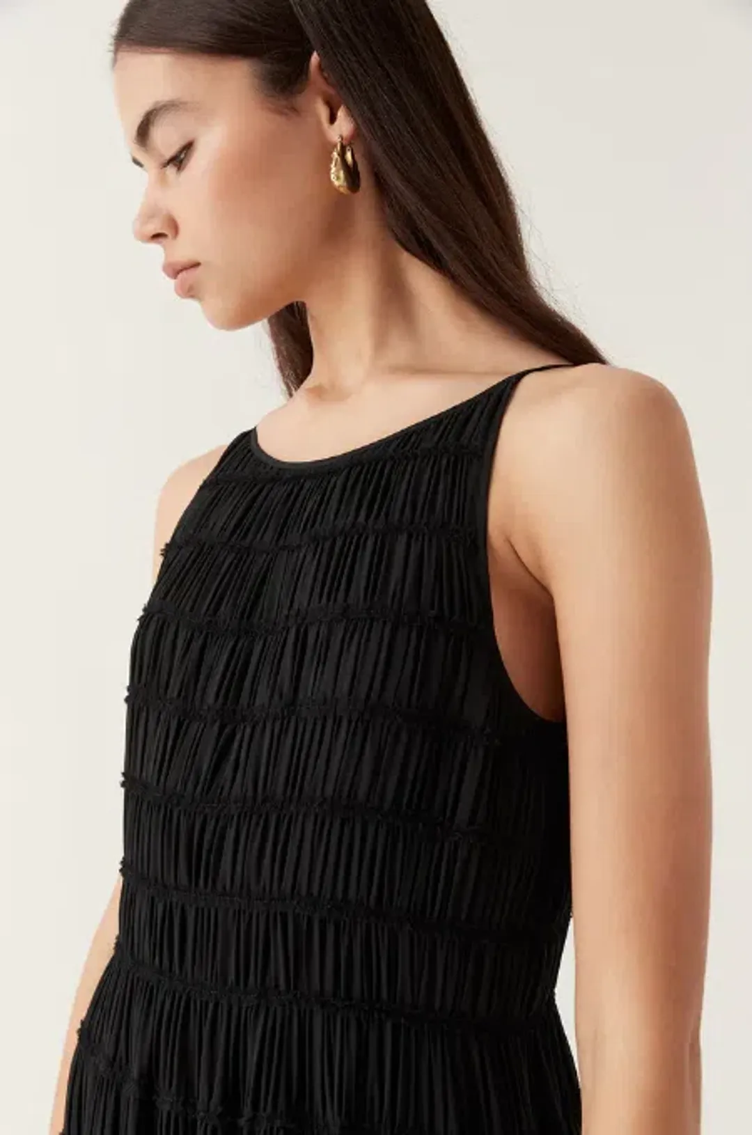 Aje Rosewood Ruched Maxi Dress Black Size 6 for rent on The Volte - main image