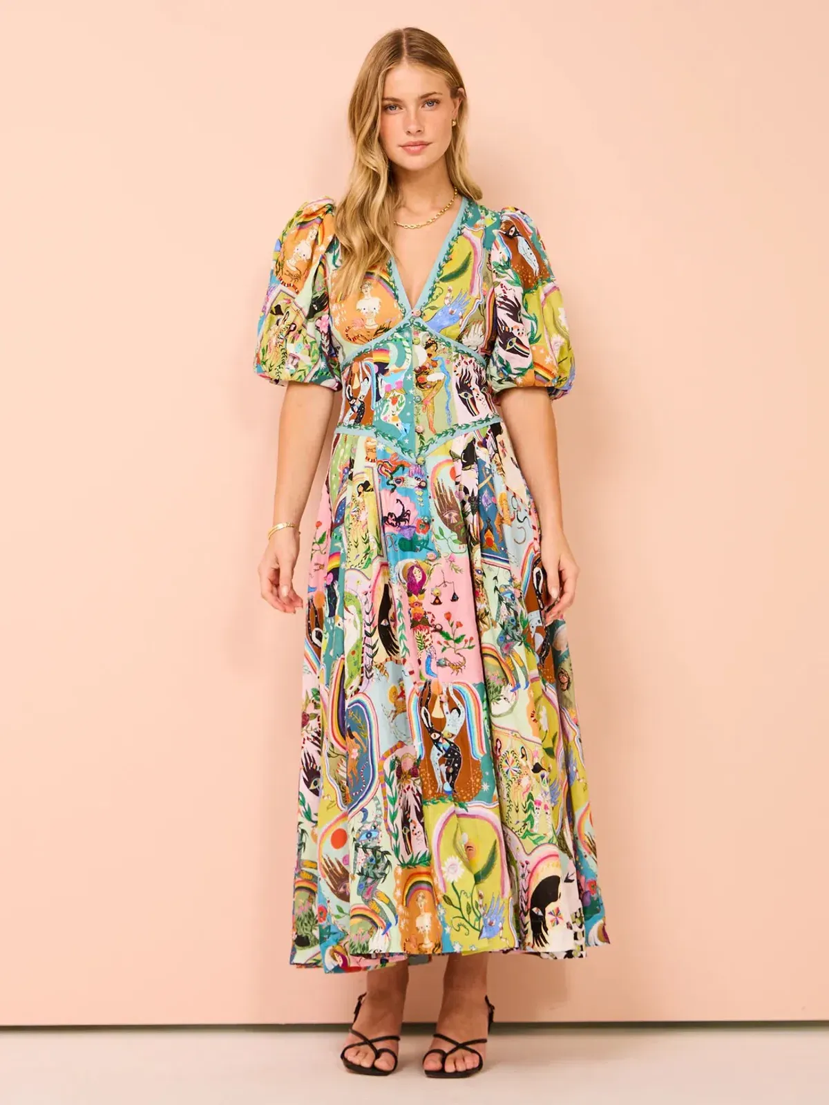 Alemais Evergreen Midi Dress Multi Size 10 - Image 2