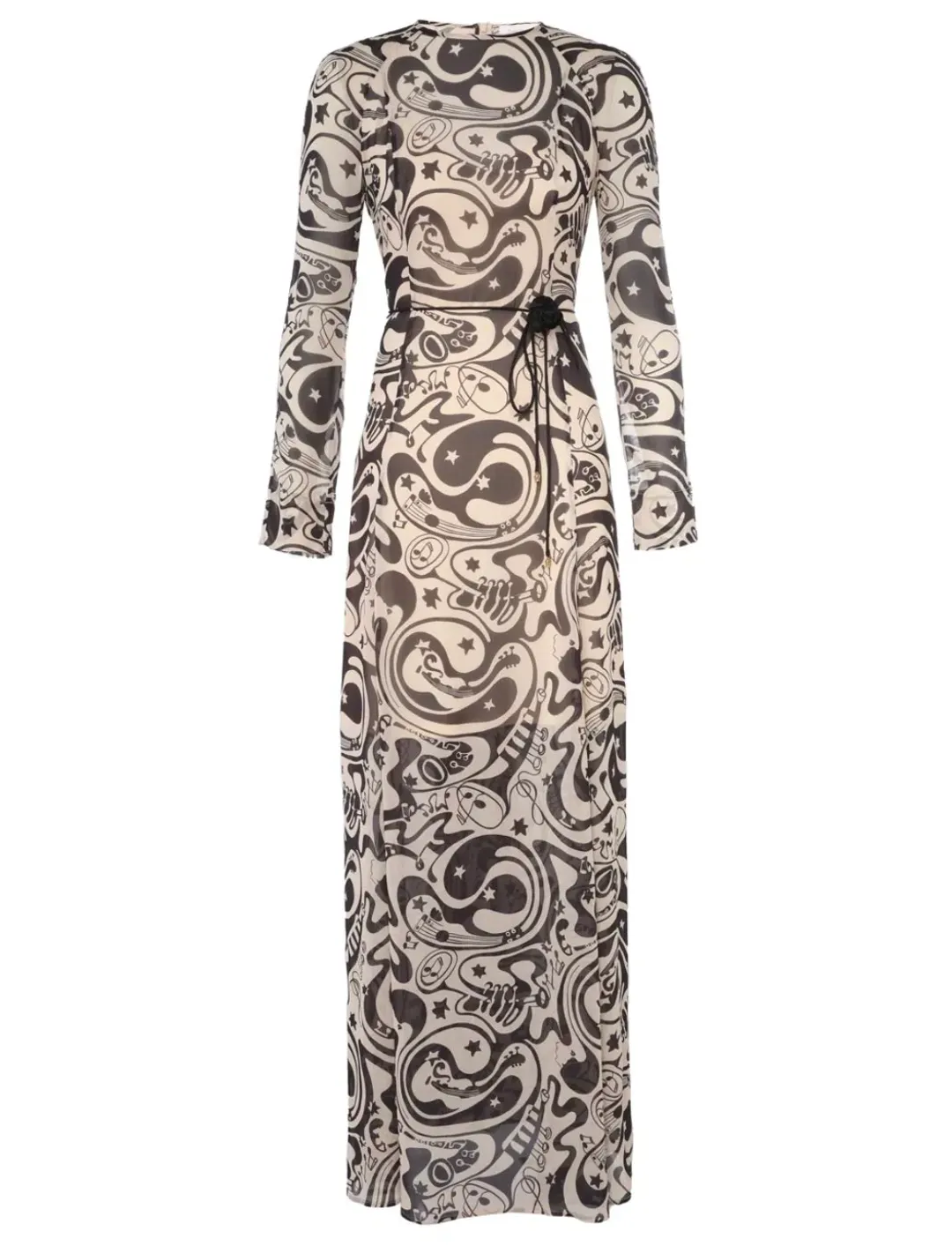 Zimmermann Matchmaker Sheath Dress Black/Tea Abstract Musical Size 0/ Au 8 for rent on The Volte - main image