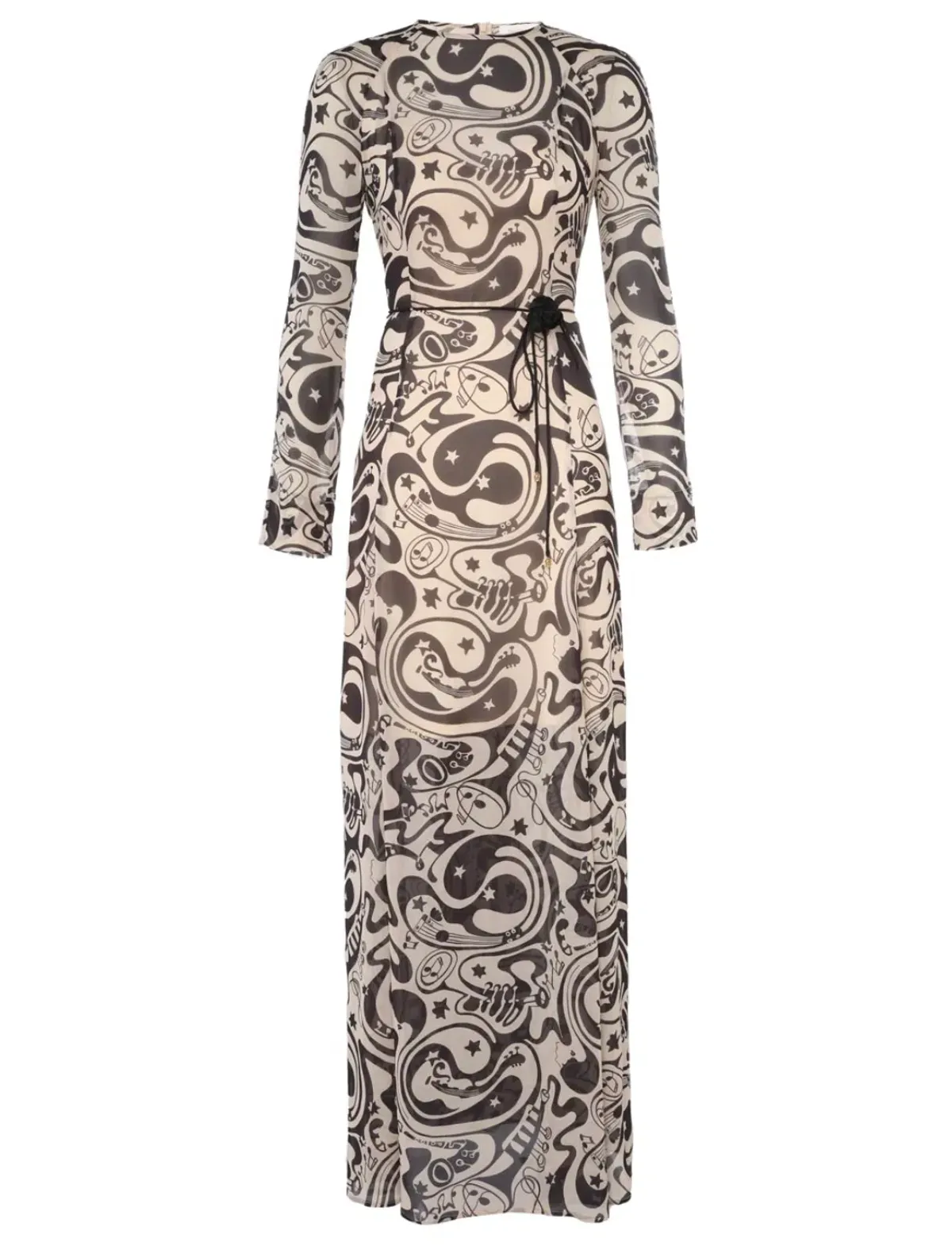 Zimmermann Matchmaker Sheath Dress Black/Tea Abstract Musical Size 0/ Au 8 for rent on The Volte - main image