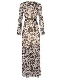 Zimmermann Matchmaker Sheath Dress Black/Tea Abstract Musical Size 0/ Au 8 for rent on The Volte - image 1