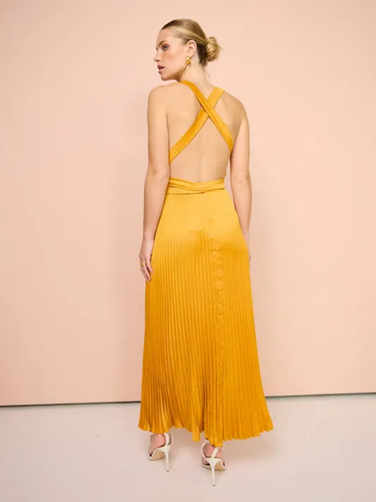 Lidee Moderniste Split Gown In Amber Orange Size 12 - Image 2