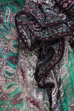 Zimmermann Anneke Ruffle Mini Dress Teal Paisley Size 3 / AU 14 for rent on The Volte - image 6