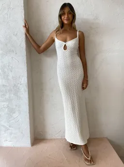 Bec & Bridge Effie Knit Dress White Size 8 for rent on The Volte - image 1