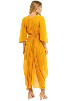 KITX Shell Drape Dress in Marigold Size 8 for rent on The Volte - image 3