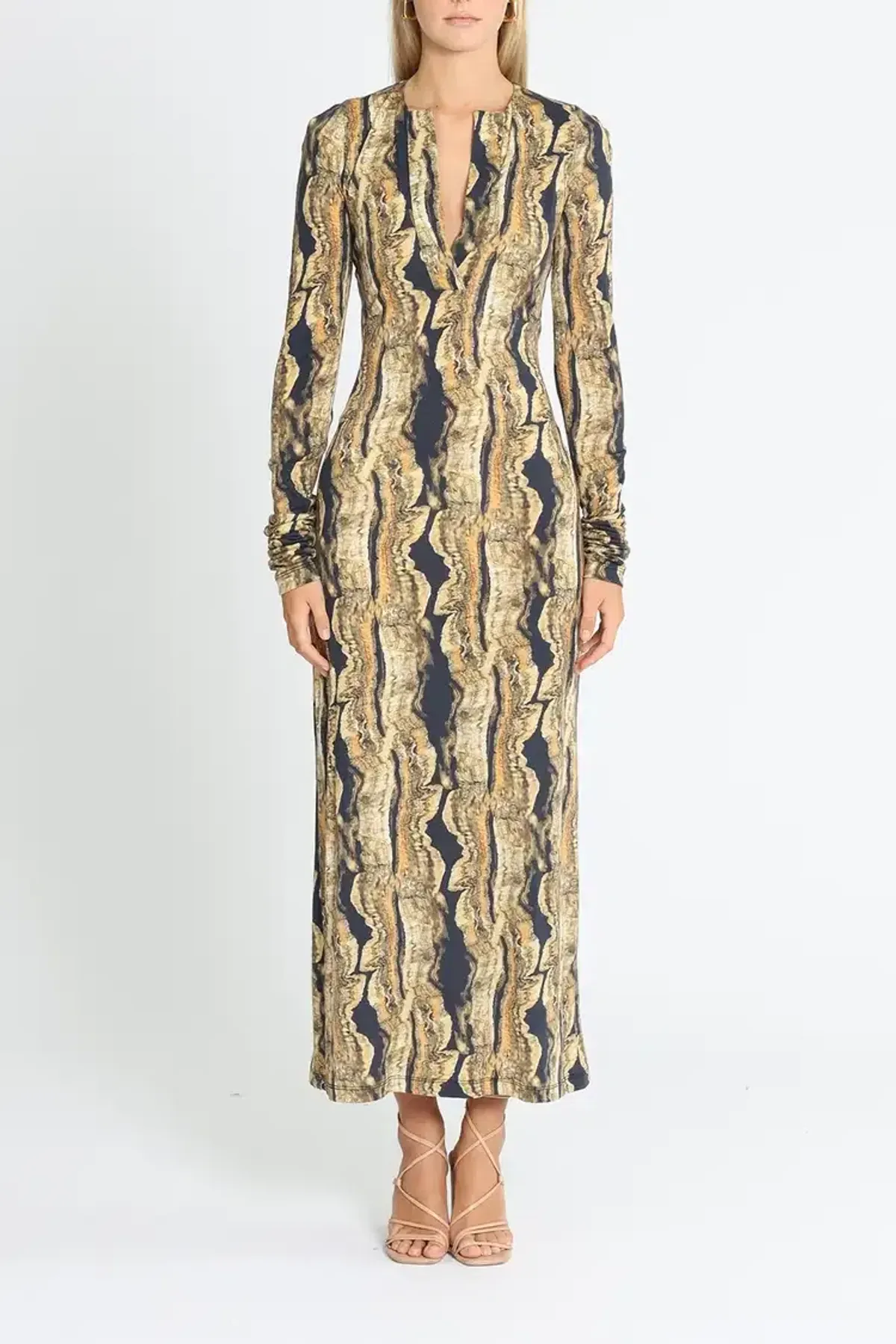 KITX Psychedelic Dress in Black Print Size 6 - Image 1
