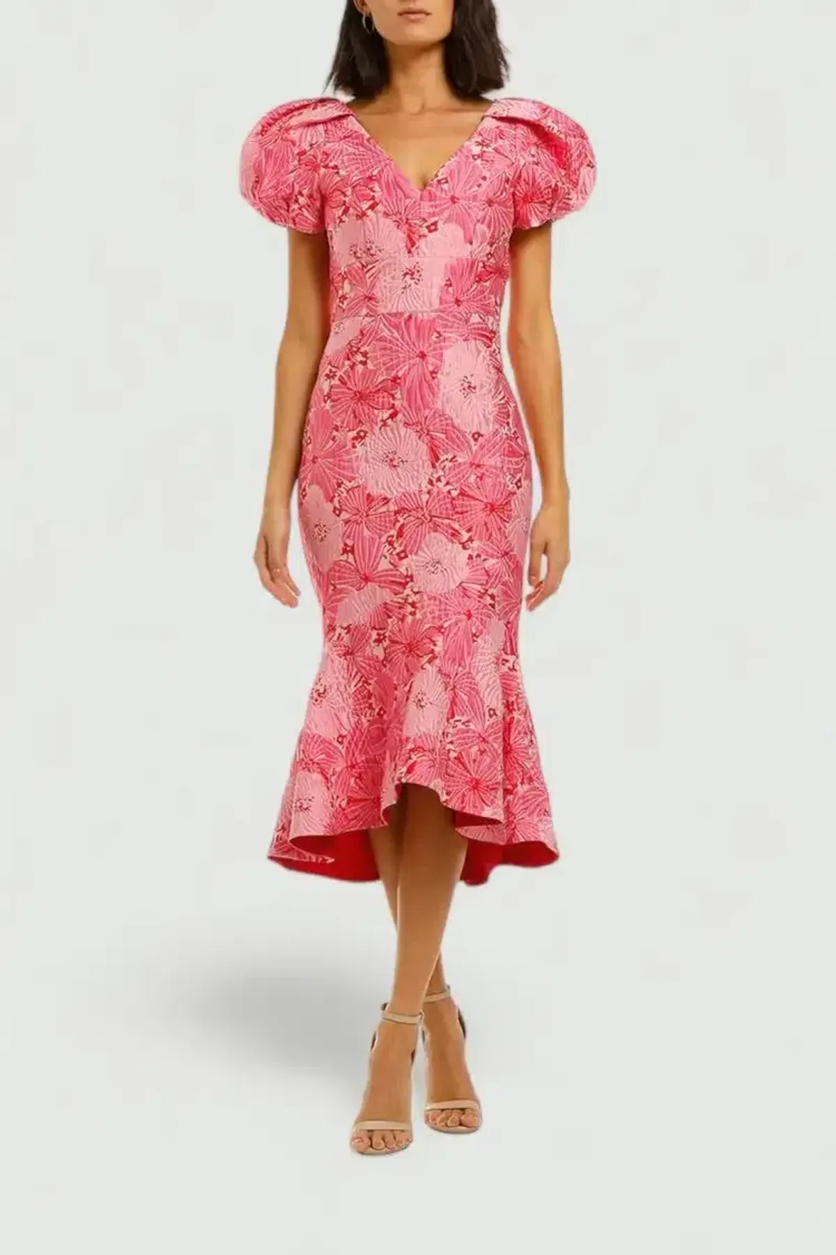 Love Honor Argento Midi in Pink Floral Size 6 - Image 2