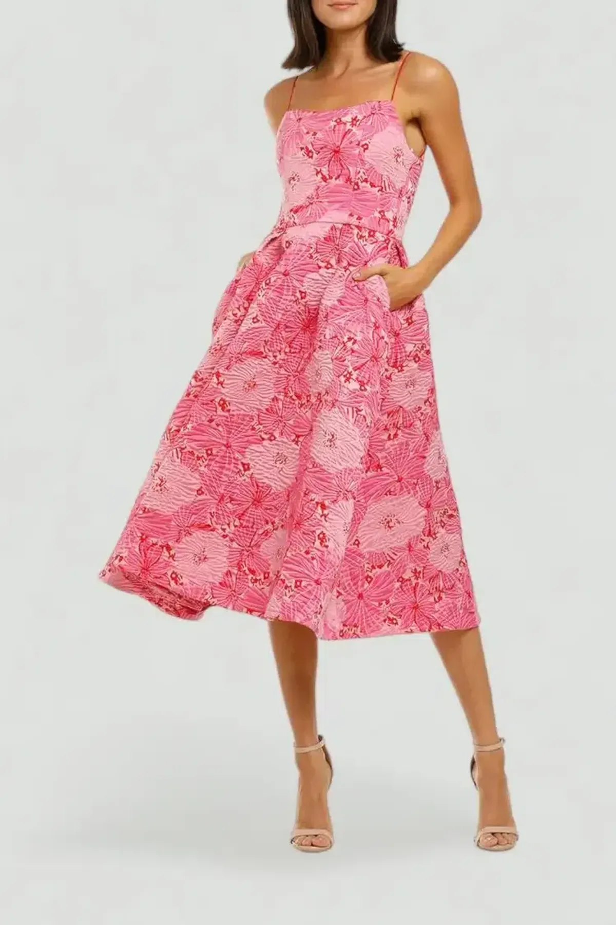 Love Honor Alexia Midi in Pink Floral Size 12 - Image 2