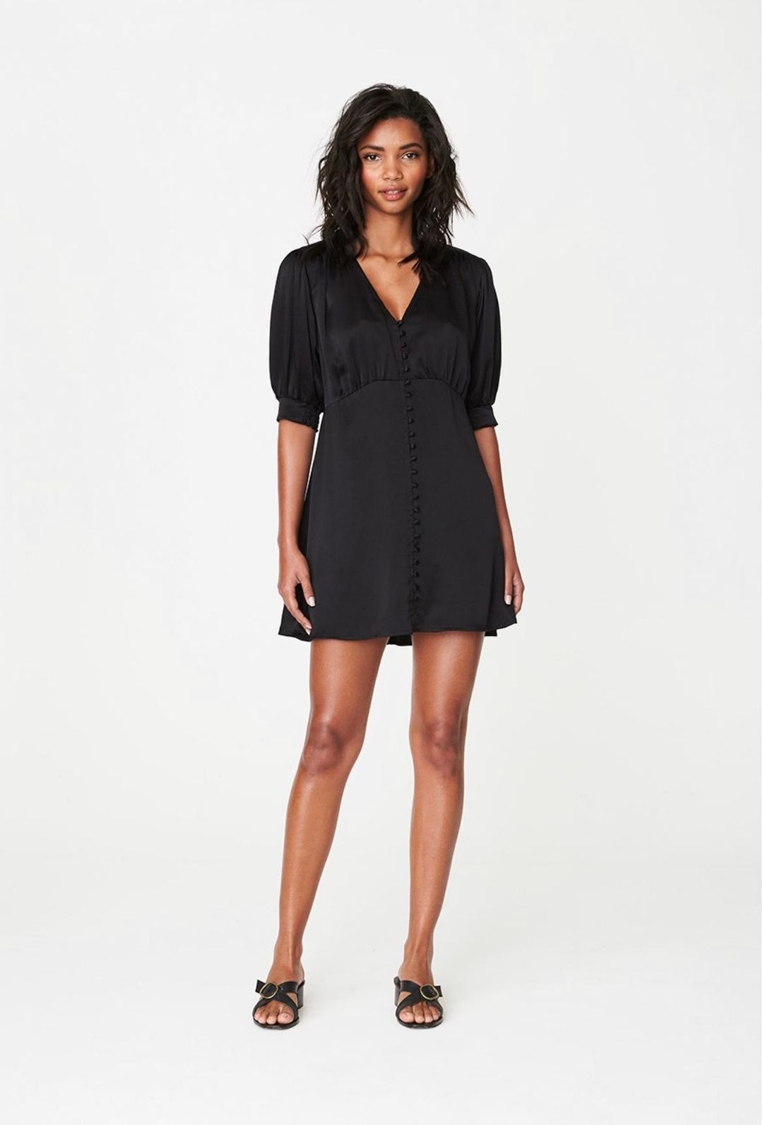 Rowie Albi Mini Dress Noir Size 8 for rent on The Volte - main image